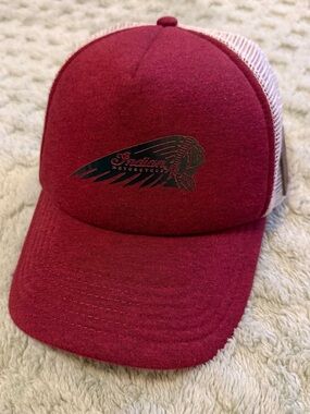 INDIAN MOTORCYCLES Classic Logo Biker Trucker SnapBack Red Hat OS